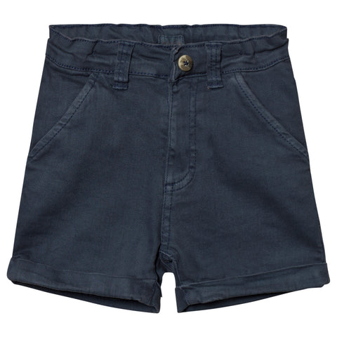 Boys White and Blue cotton Bermuda Shorts