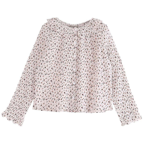 Girls Flared Pink Broderie Anglaise Blouse