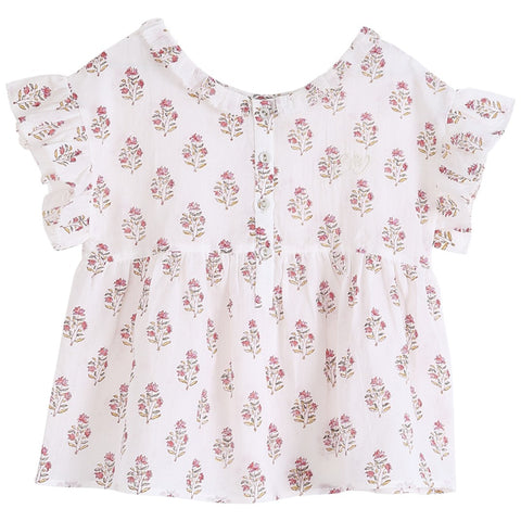 Baby Girl Marbles Rose Check Print Rompers