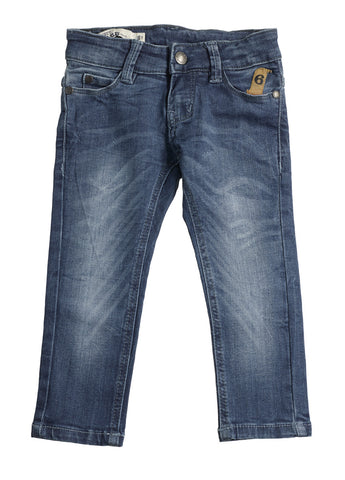 Boys & Girls Six pockets Slim Fit Blue Stone Wash Jeans