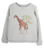 Girls Pearl Grey Parvedy Giraffe Sweatshirt