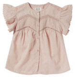 Girls Elise Pink Embroidered Blouse