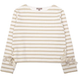 Girls Ecru-Or Striped Sweatshirt