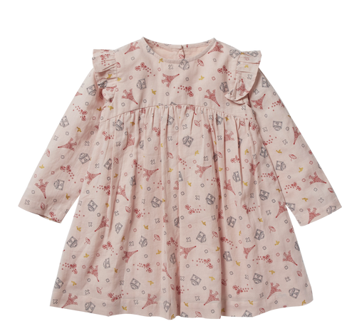 Girls Bitume Flowered Dress