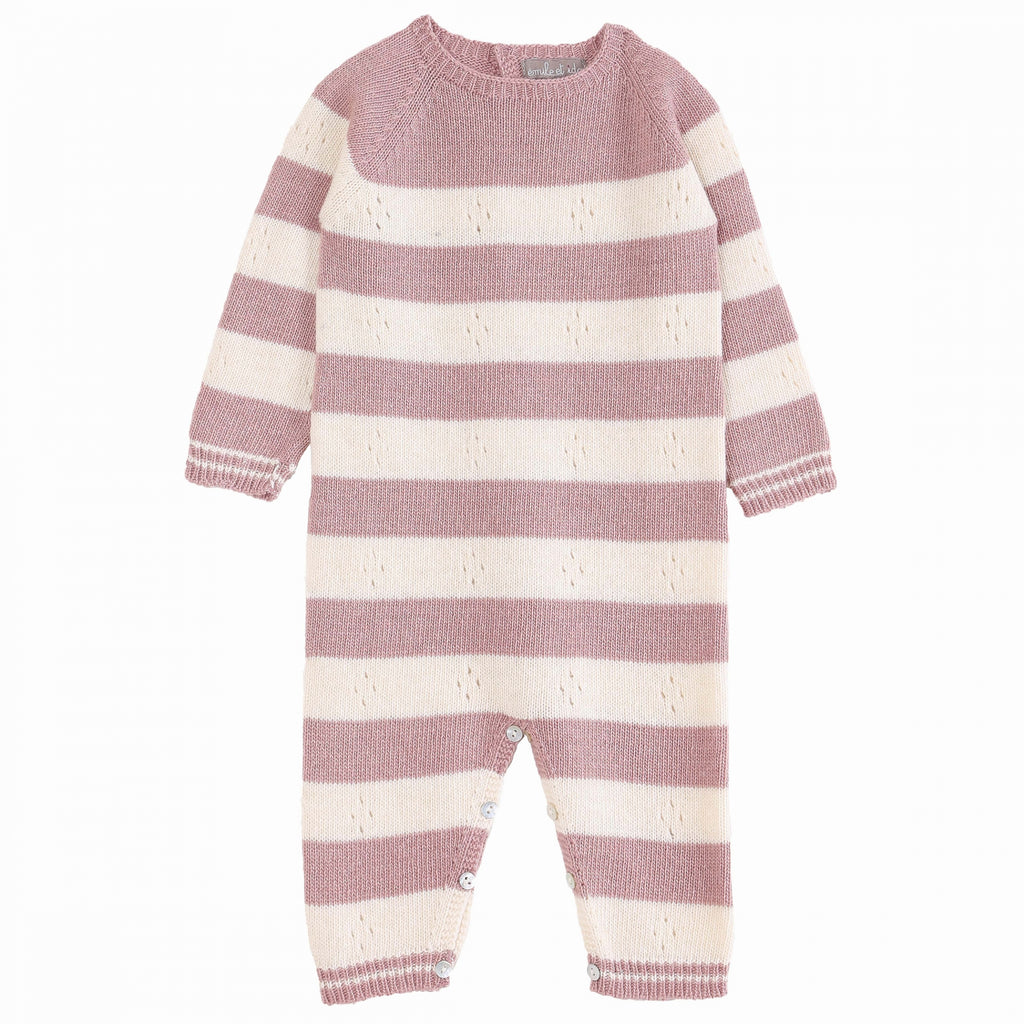 Baby Girl Pink Striped Wool & Cashmere