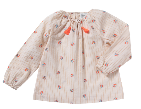 Girls Elise Pink Embroidered Blouse