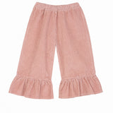 Girls Pink Flounce Trousers