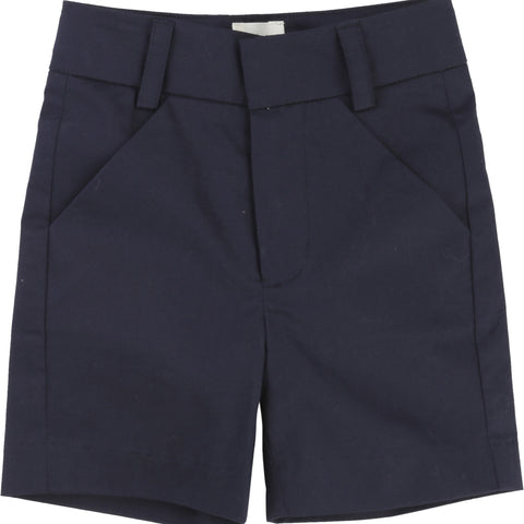 Boys White and Blue cotton Bermuda Shorts