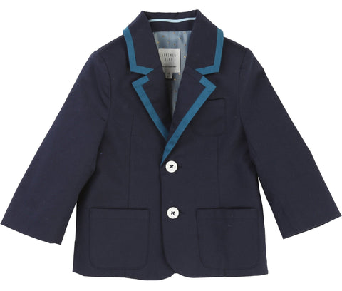 Girls Navy Blue Hooded Parka Coat