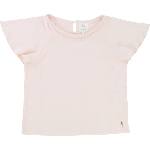Girls Pink Yoga Cat T Shirt