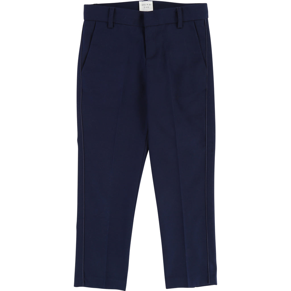 Boys Navy Blue Plain Trouser