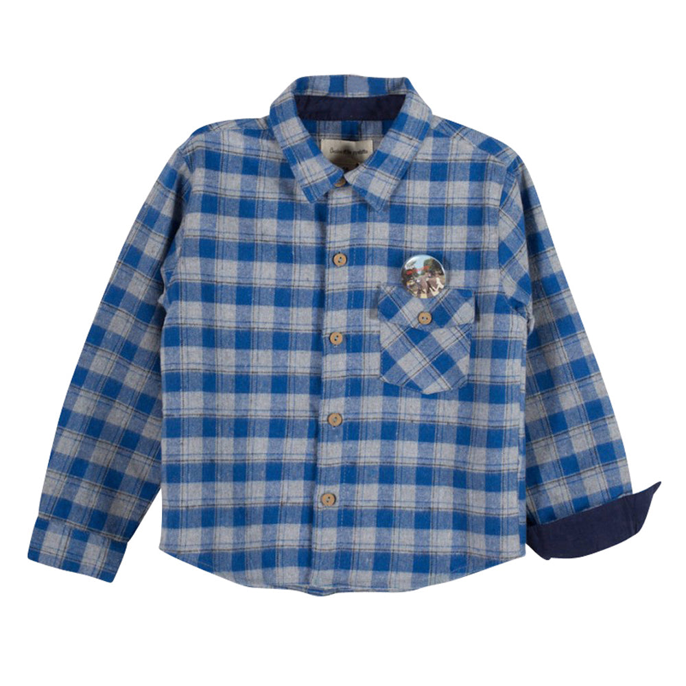 Boys Mason Blue Mini-Tiles Shirt