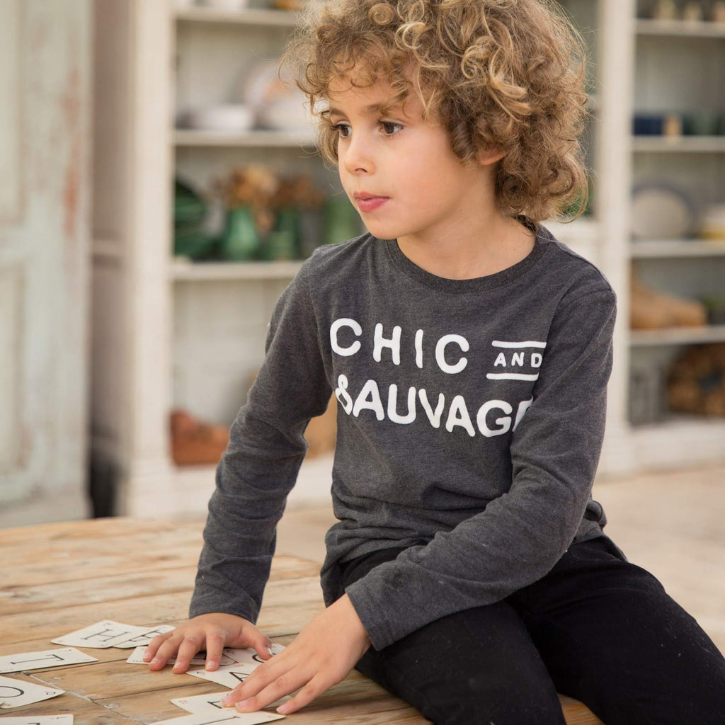 Boys Anthracite "Chic and Sauvage" T Shirt