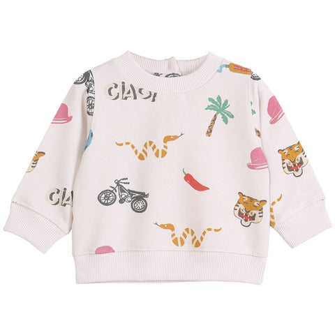 Baby Dune Miaou Printed Sweatshirt