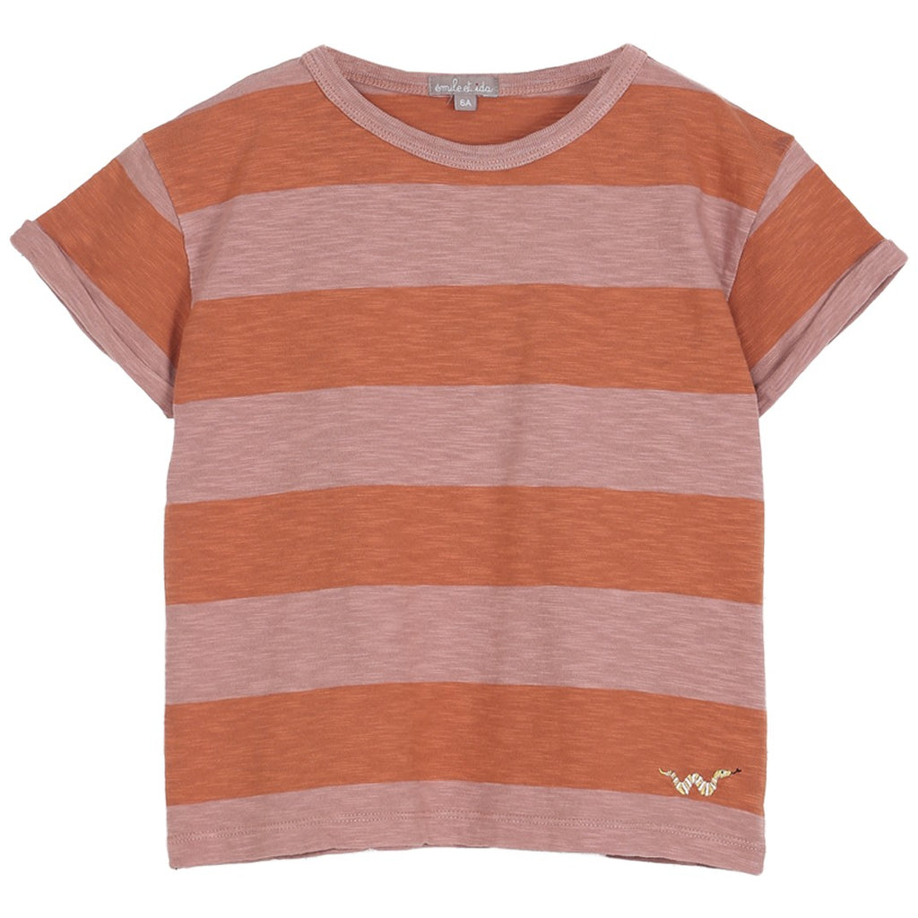 Boys & Girls Striped Burnt Orange T Shirt