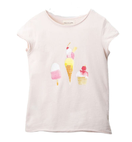 Girls Perrine White T Shirt With Surprised Pocket