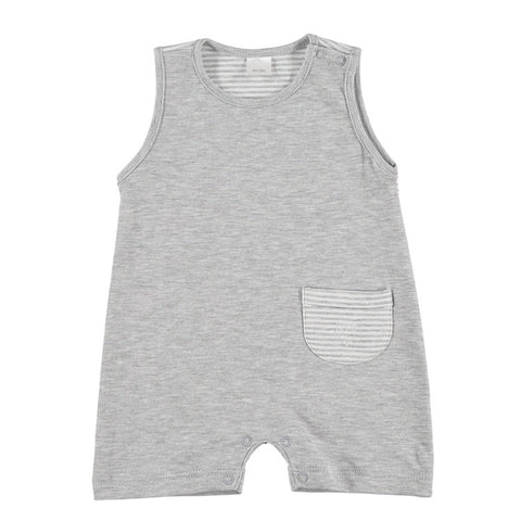 Baby Seam Free Knitted Romper Anthracite stripes