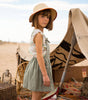 Girls Parfaite Olive Linen Dress