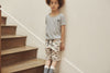 Boys Taupe Pin Bermuda Shorts