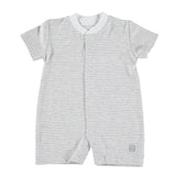 Baby Prima Cotton Verano Short Sleeves Pyjamas, Grey Stripes.