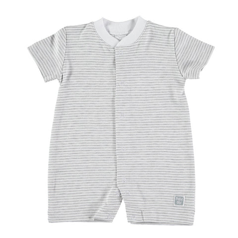 Baby Pima Cotton Verano Short Sleeves Pyjamas, Pink Stripes.