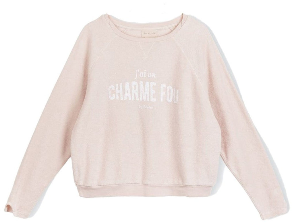 Girls Sebus "Charme Fou" Powder Pink Sweatshirt