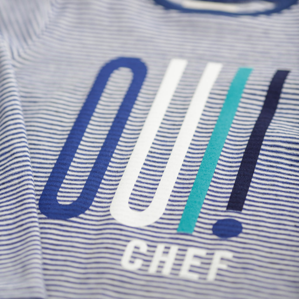 Boys Russ Navy Stripe "Oui Chef!" T-Shirt